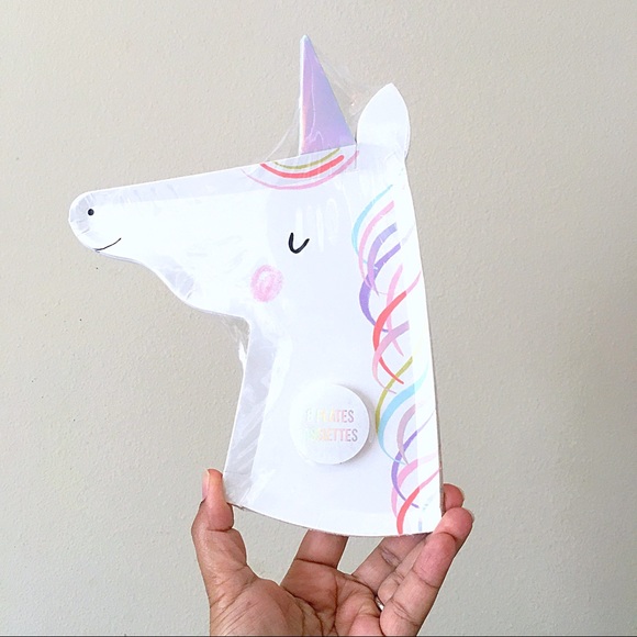 Meri Meri Unicorn 8 piece Paper Plates - Picture 1 of 2